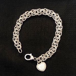 Sterling Silver Heart Charm Bracelet